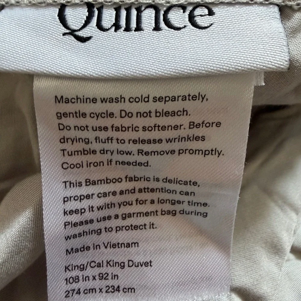 Quince Bamboo Duvet Cover King Cal King Light Grey Organic Quiet Luxury Bedding